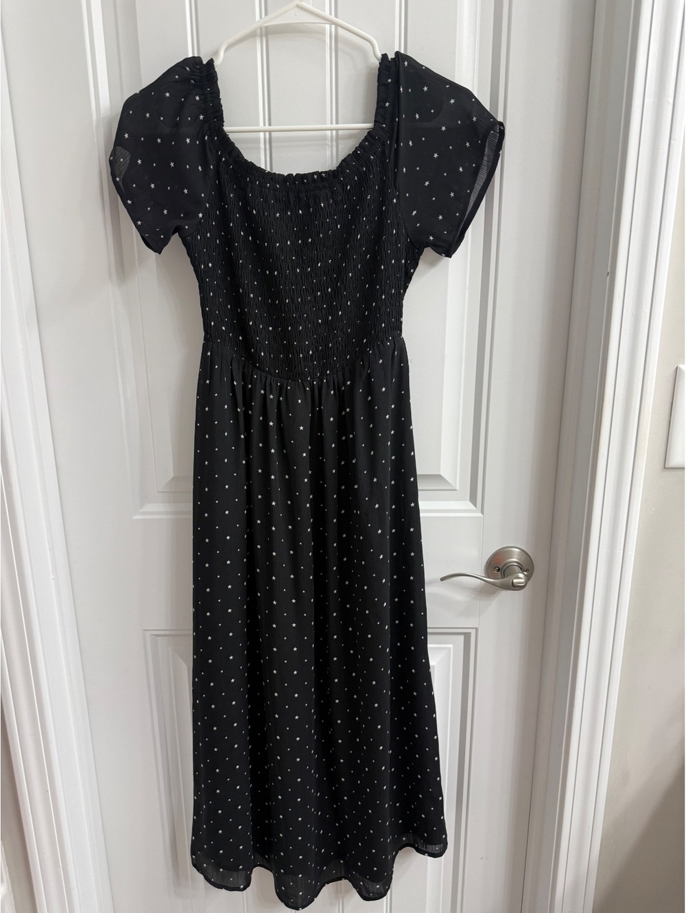 Altar’d State Black Star Print Midi Dress Size M